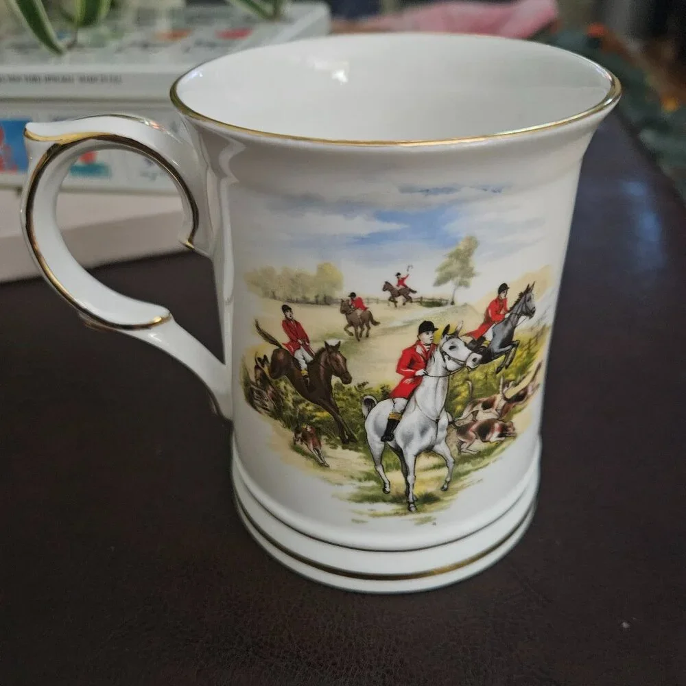 vintage royal windsor equestrian fox hunt tankard mark in gold made in England - Picture 2 of 5